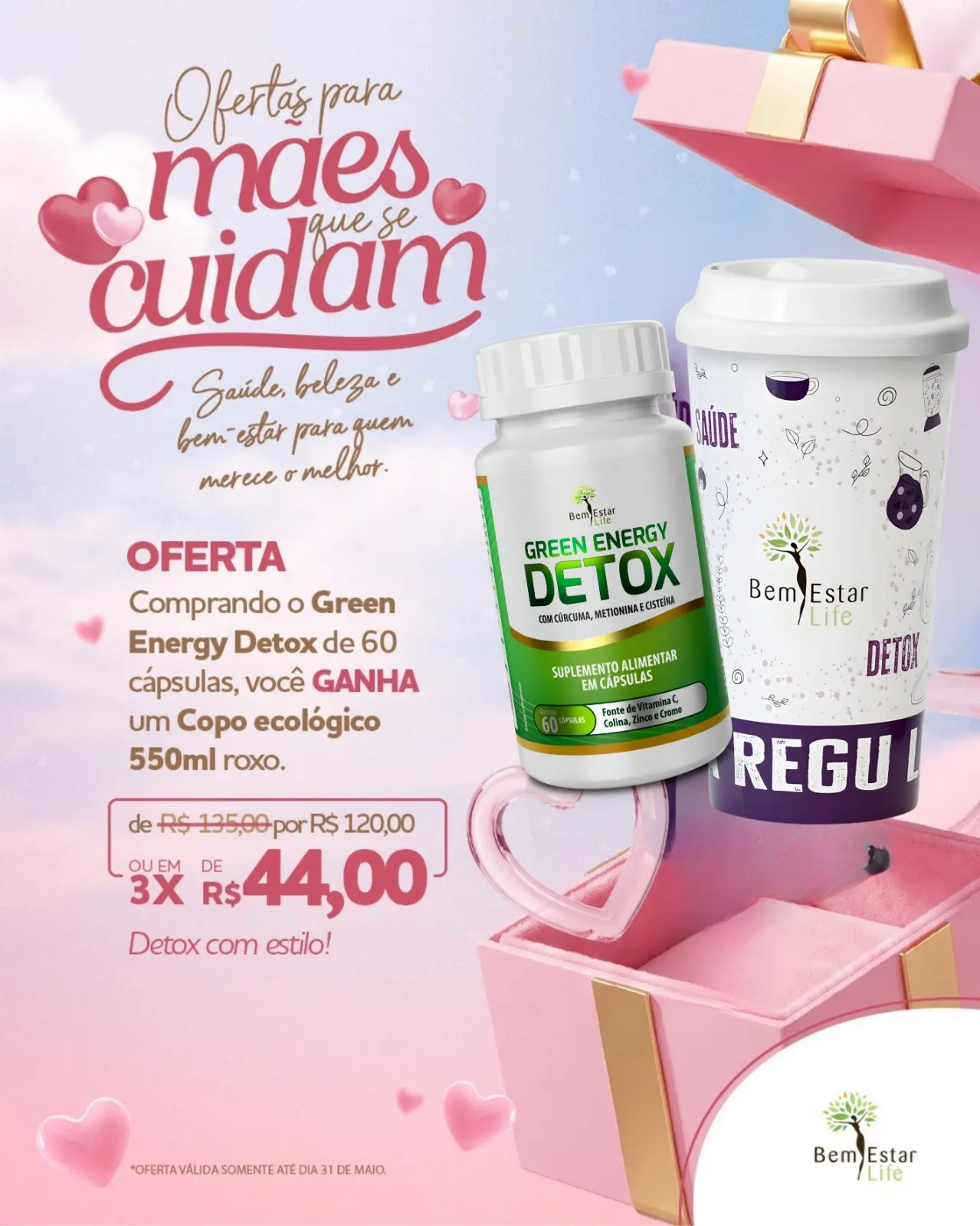 NA COMPRA DE GREEN ENERGY DETOX  BRINDES: COPO COR ROXO 550ML.