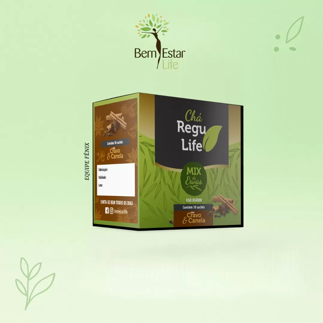 CHÁ REGU LIFE - 10 SACHET SABOR CRAVO E CANELA