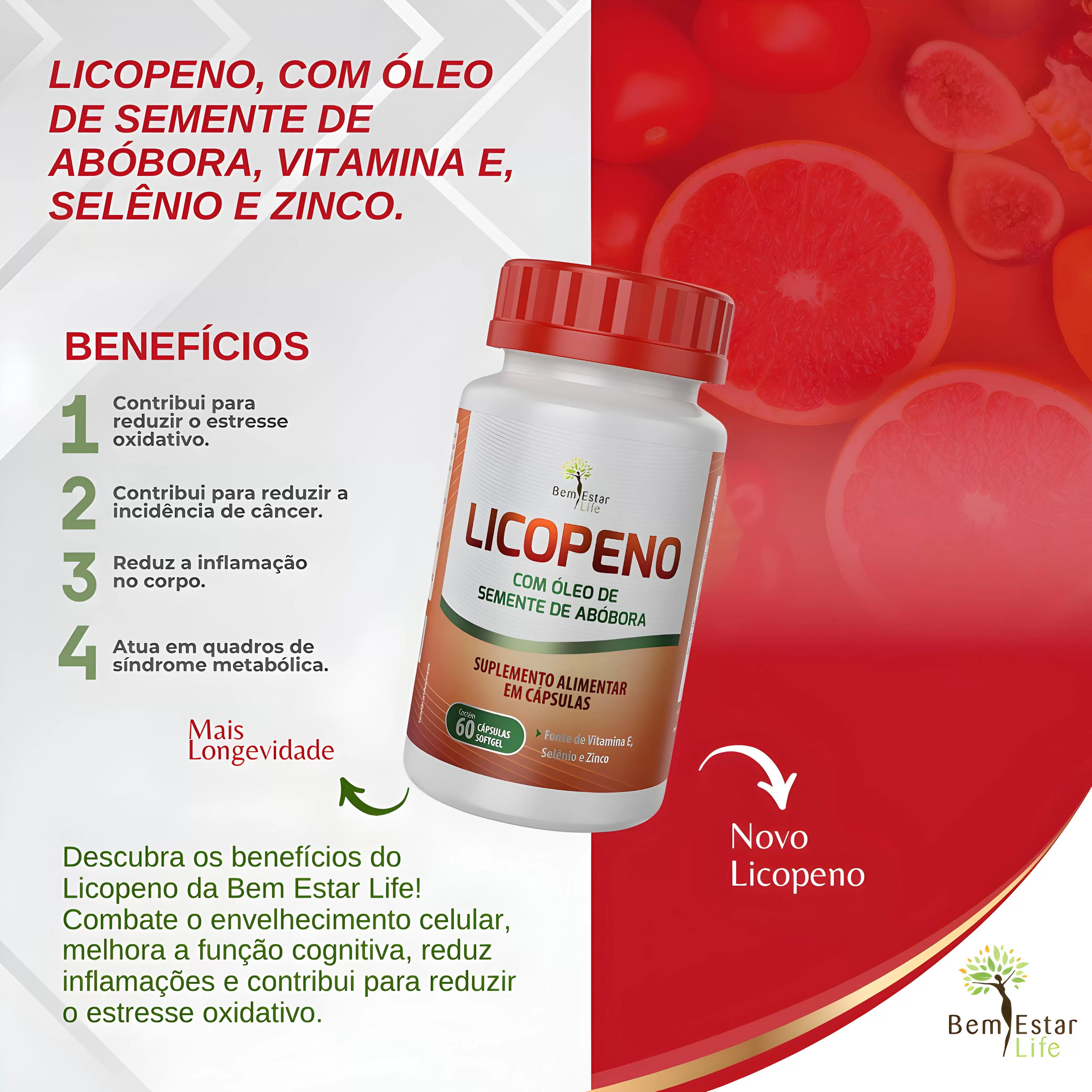 Licopeno com óleo de semente de abobora