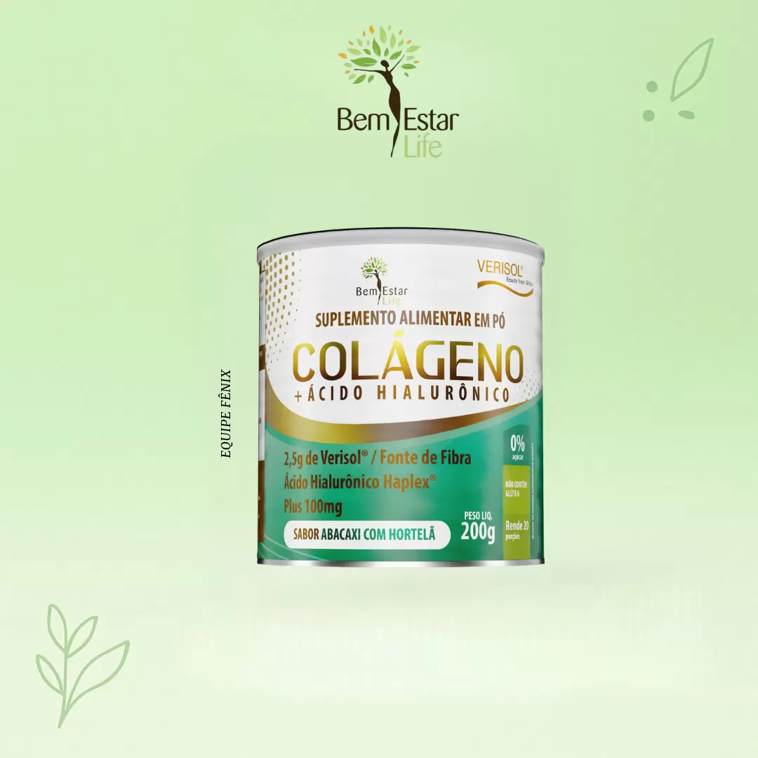 COLAGENO EM PÓ COM VERISOL SABOR ABACAXI COM HORTELÃ