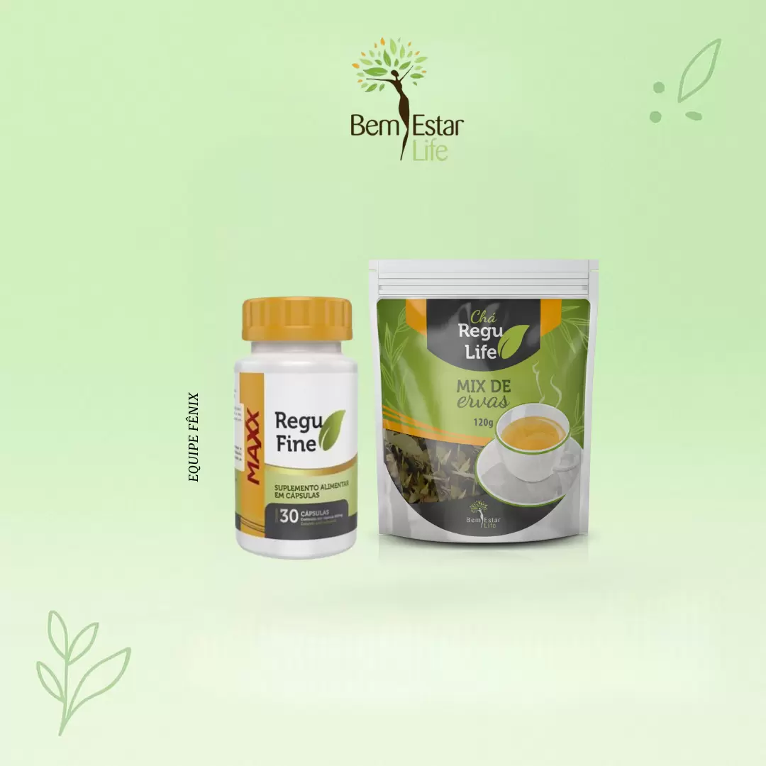 REGU FINE MAXX  -EMAGRECEDOR- 30 CAPS  + CHÁ REGU LIFE 120G