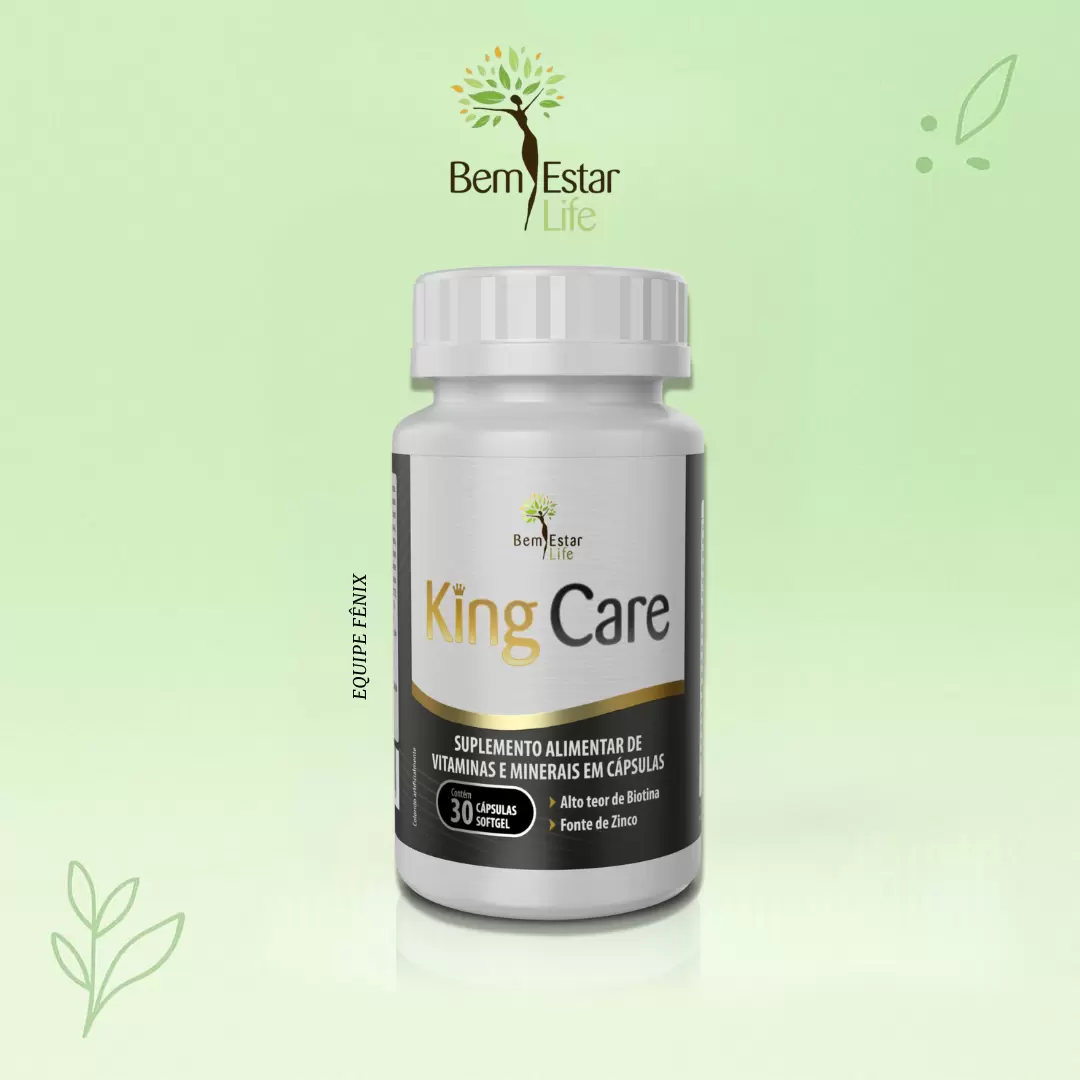 KING CARE suplemento vitamínico cabelo, barba e unha. 